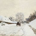 Клод Моне - Повозка по дороге в Онфлёр, покрытой снегом